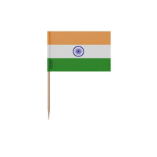 Palillos Drapeau de l'Inde - 8 cm - 100 piezas - Plástico adhesivo - Barra de bambú - Pixelforma