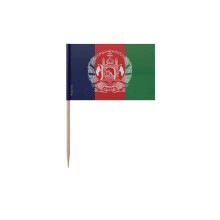 Palillos bandera de Afganistán - 8 cm - 100 piezas - Plástico adhesivo - Palito de bambú - Pixelforma