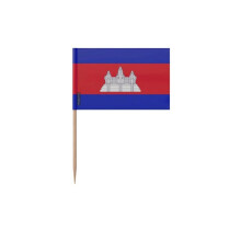Tandenstokers Vlag van Cambodja - 12 cm - 100 stuks - Plastic met kleeflaag - Bamboestok - Pixelforma