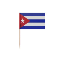 Palitos de dentes Bandeira de Cuba - 6.5 cm - 100 peças - Plástico adesivo - Bastão de bambu - Pixelforma