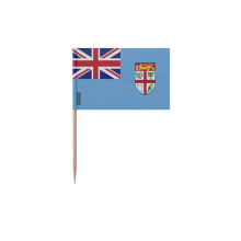 Palillos Drapeau de Fidji - 8 cm - 100 piezas - Plástico adhesivo - Palo de bambú - Pixelforma