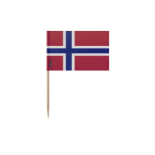 Palillos Drapeau de l'île Bouvet - 12 cm - 100 piezas - Plástico adhesivo - Palo de bambú - Pixelforma