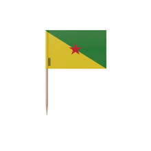Cura-dentes Bandeira da Guiana - 8 cm - 100 peças - Plástico adesivo - Bastão de bambu - Pixelforma