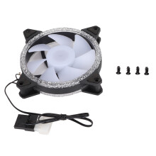 Computerkoelventilator 120 mm met RGB-leds en dubbele ringverlichting, ultrastille warmteafvoer voor CPU- en GPU-koelsystemen, ingebouwde