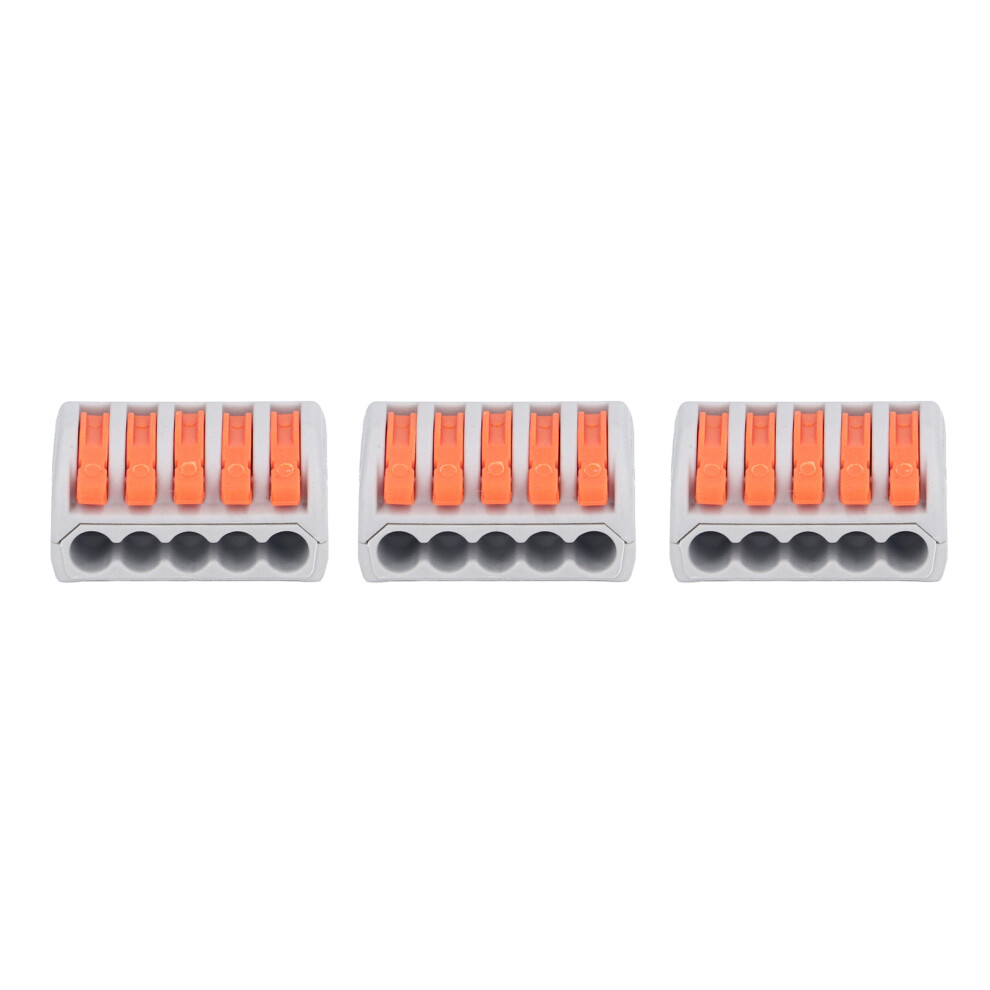 Compact 40Pcs 5-Way Wire Connector Pct-215 Orange Terminal Block 8091376224185