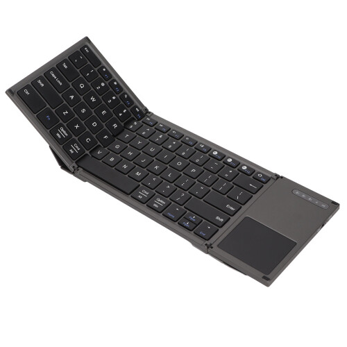 Sensitive Touchpad Foldable Keyboard, Portable Wireless Bluetooth Keyboard for Multi Devices, Rechargeable Battery & Low Profile Keys, Stable 1