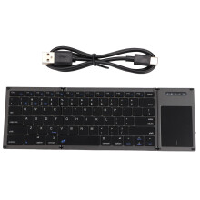 Sensitive Touchpad Foldable Keyboard, Portable Wireless Bluetooth Keyboard for Multi Devices, Rechargeable Battery & Low Profile Keys, Stable