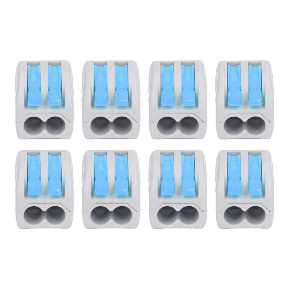 Blue 50Pcs 2 Port Lever Splicing Terminal Connectors For Wiring Jobs 8141376225061