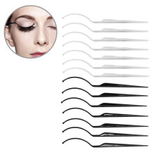 14 pièces de bâtons de présentation pour faux cils en plastique, 12,4 cm / 4,9 pouces, blanc et noir