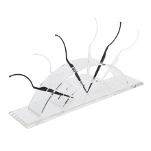 Ensemble de 6 supports de présentation pour faux cils avec support, 12,4 cm, noir et transparent