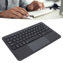 Kabellose tragbare Scheren-Tastatur mit Touchpad, 200 mAh, Schwarz