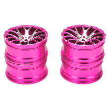 Aluminium RC Wheel Hubs 4pcs 52mm Rims for Tamiya TT-01 1/10 Scale RC Car Pink
