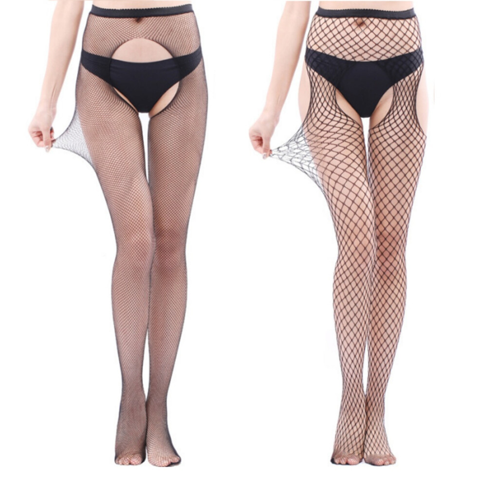 Black Pairs Fishnet Tights For Women, High Waist Crotchless Sexy Fishnet Tights, Suspender Pantyhose, Suspender Tights Fishnet Stockings, Mesh