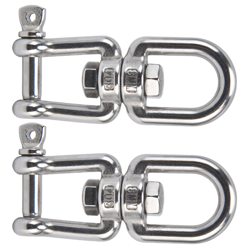 Corrosion-Resistant Stainless Steel 8Mm 360 Ring Snap Hooks 2 Pack Shackles 5091376230172