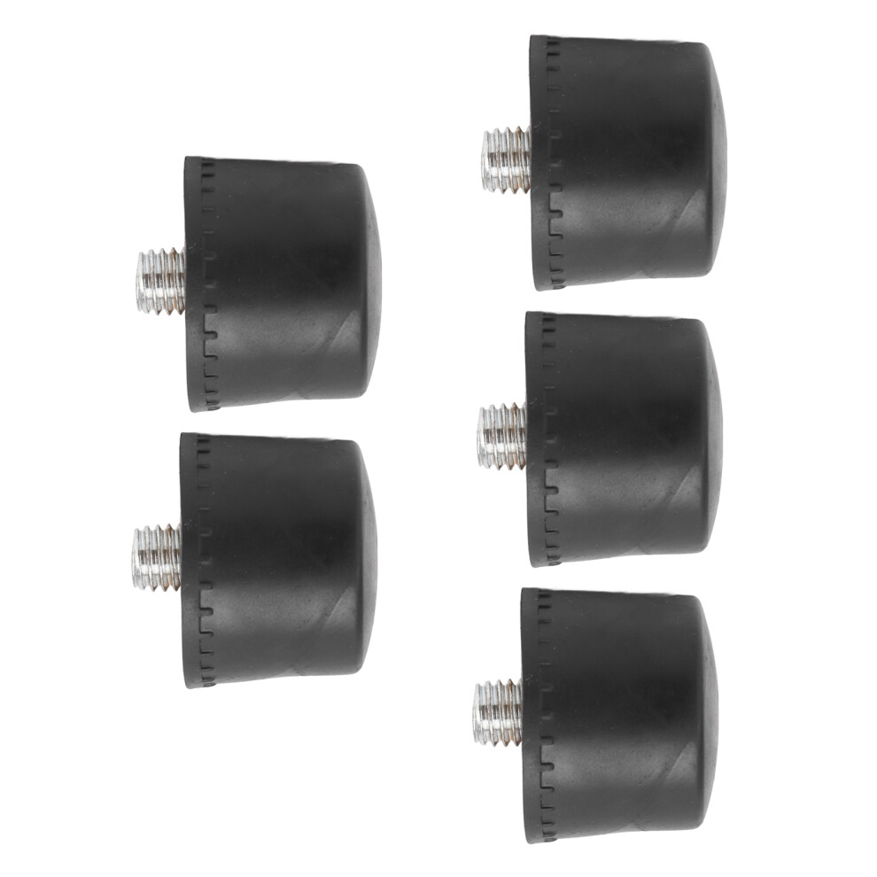 5Pcs Rubber Hammer Heads Black Non Slip Oil Resistant Striking Tips Î¦25Mm 8451376230829