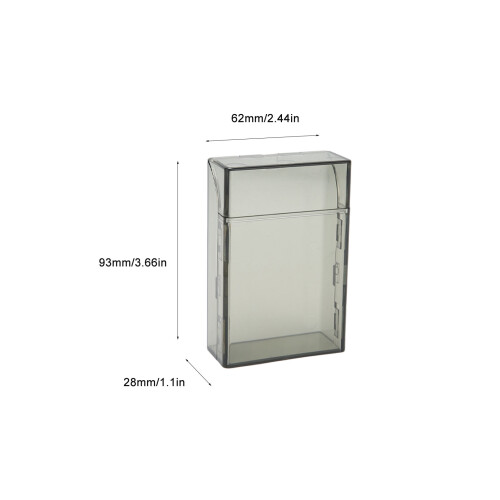 Custodia per sigarette in plastica, trasparente, apertura automatica, 93x62x28mm, nero 1