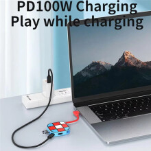 TV Docking Station for 2 Charging Dock with 4K -Compatible 2.0 USB 3.0 Port & PD Charging Adapter C
