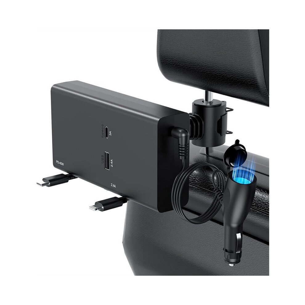 Car Retractable Backseat Car Charger 5 In 1 Car Charging Station Box For /,Charging Box Attach To Headrest 6033461094725