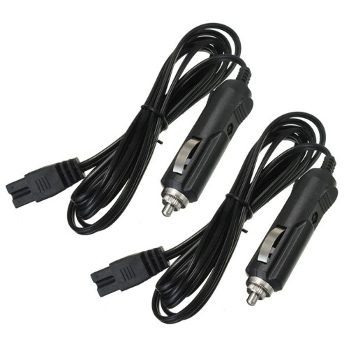 2X 2m 12V Replacement Car Cooler Box Fridge Cigarette Lighter 2 Pin Charger Cable