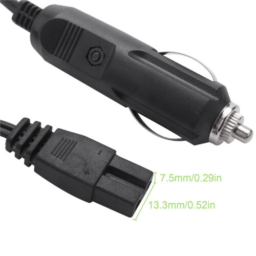 2X 2m 12V Replacement Car Cooler Box Fridge Cigarette Lighter 2 Pin Charger Cable 2