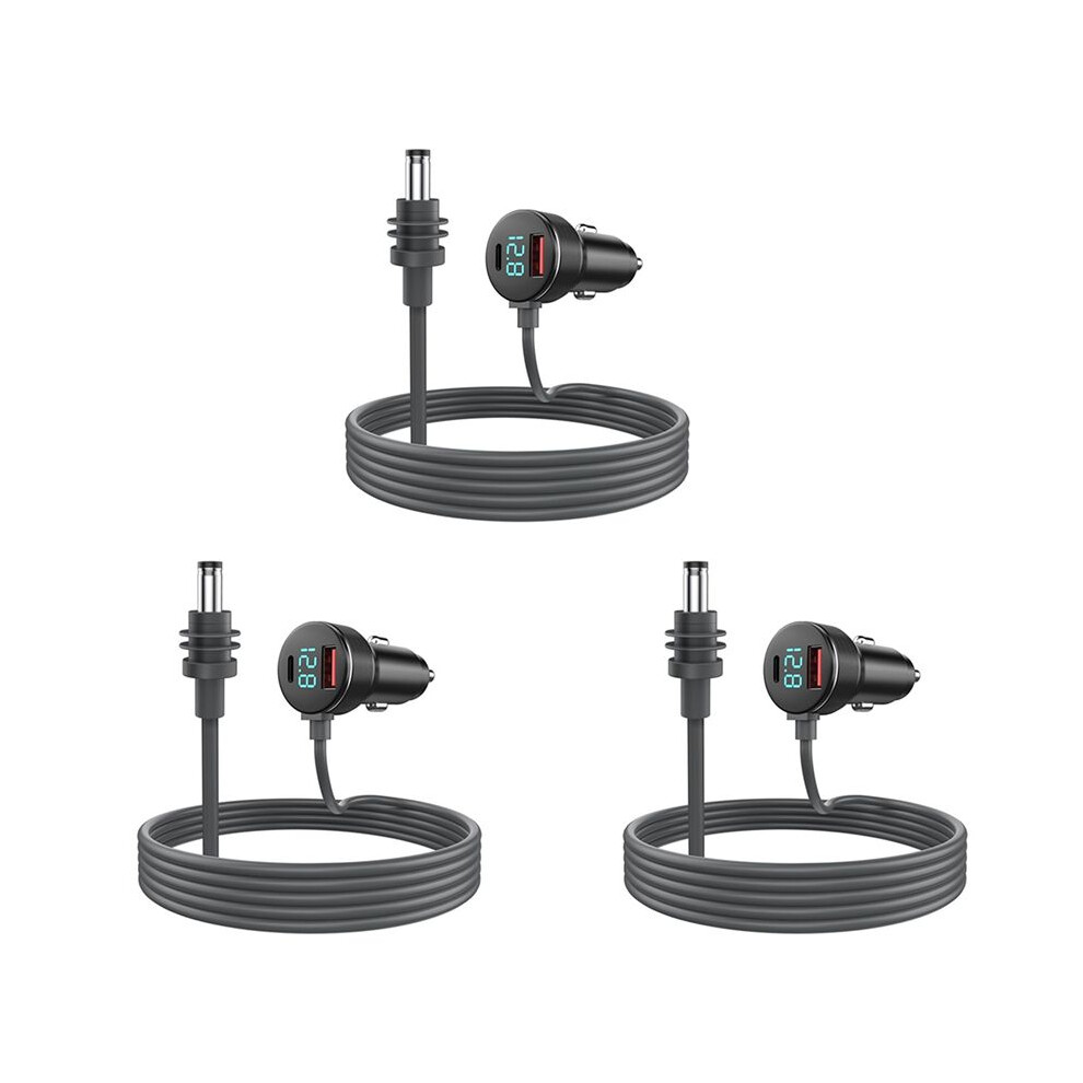 3X For Starlink Power Cable 12V-24V Cigarette Lighter Adapter To Power Cable With Usb Type-C Port & Voltmeter 2M 6033461025453