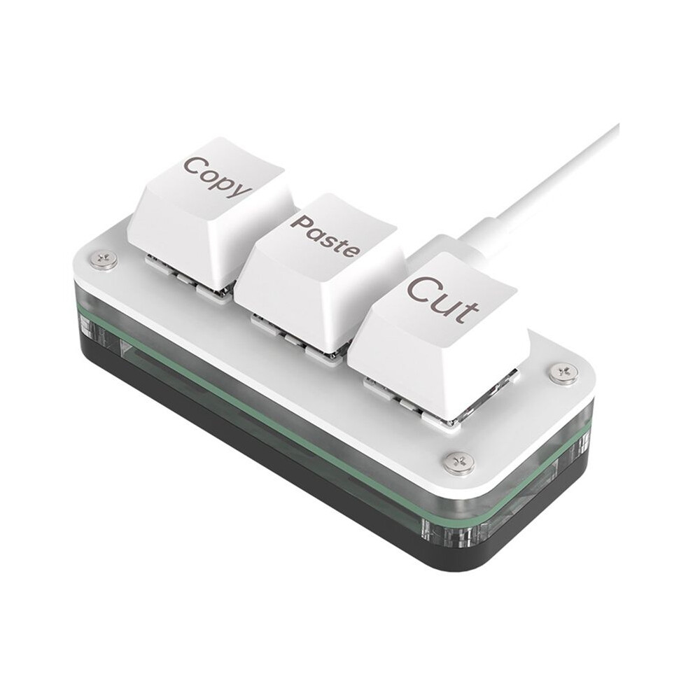 3 Keys Macro Programming Keyboard For Photoshop Gaming Hotswap Programming Keypad Copy Paste Macropad Type A White 6032645614926