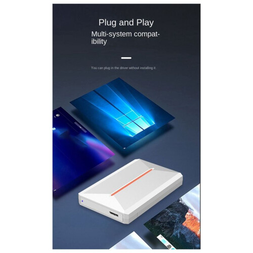 Mobile Hard Disk Box USB3.0 SATA2.5 Inch Notebook Tape External External Hard Disk for Windows/Mas Os/Linux White 2