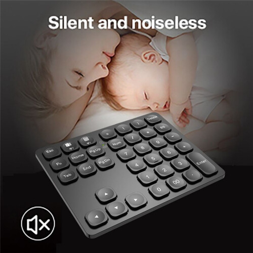 Dual  Numeric Keyboard Rechargeable Wireless Numpad for PC Laptop Windows Slinet Digital Keyboard-Black 2