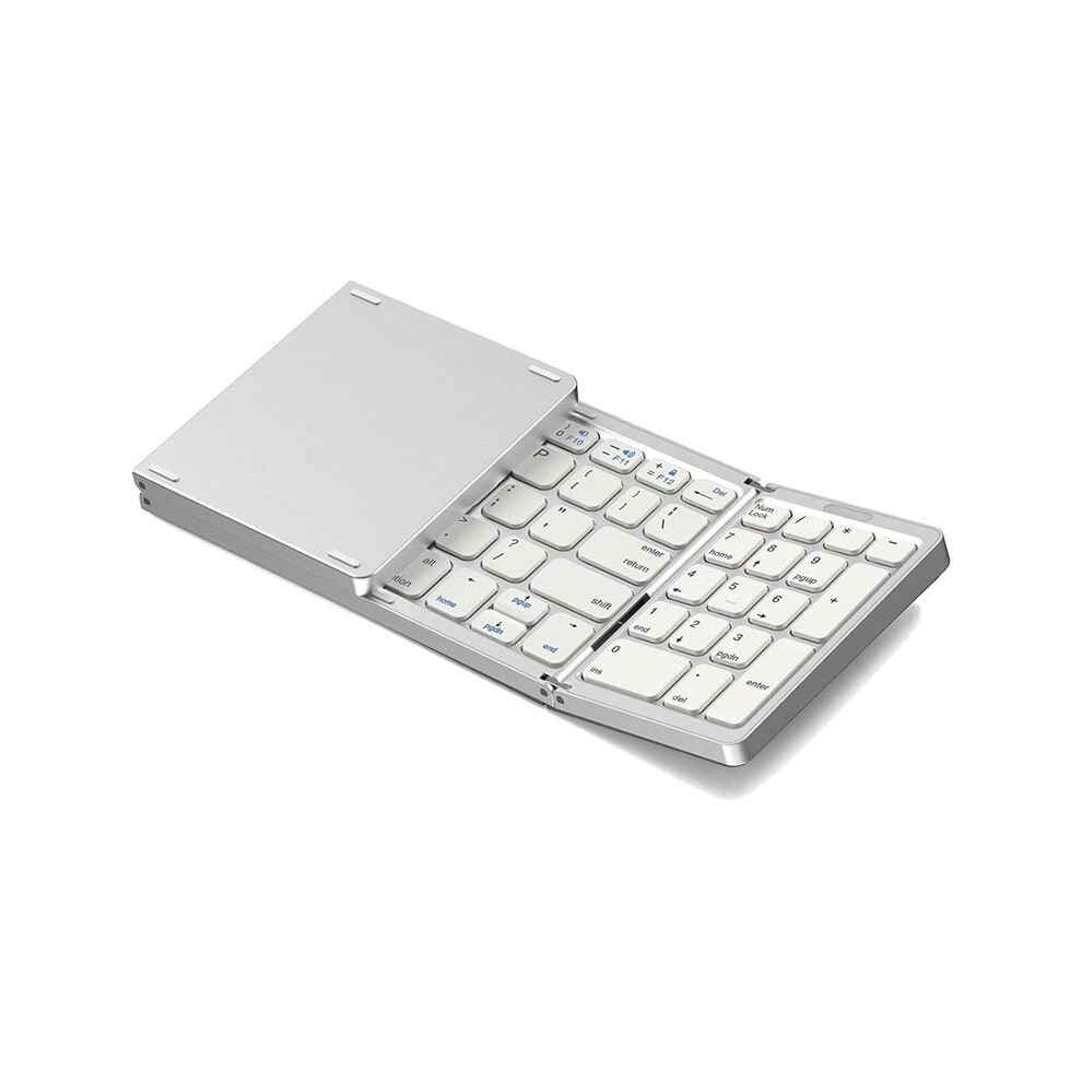 Foldable Keyboard, Usb Rechargeable Wireless Keyboard For Ios, Android, Windows Pc Laptop Smartphone- Silver 4713744127808