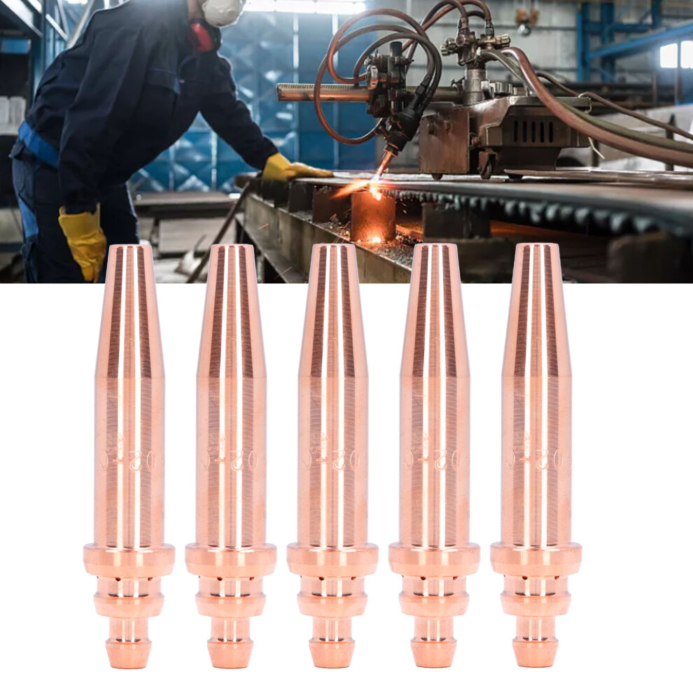 5Pcs Copper Acetylene Cutting Tips G02-0 For Gas Welding 1Mm 10-20Mm 9491383269527