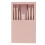 5Pcs Portable Makeup Brushes Set with Mirror Box, Apricot Pink 10