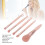 5Pcs Portable Makeup Brushes Set with Mirror Box, Apricot Pink 3