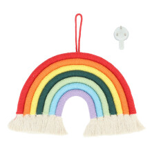 Rainbow Macrame Tapestry, Bohemian Style For Home And Nursery, Handcrafted Cotton Rope Decor, Perfect Gift For Celebrations