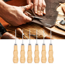 10 Stück Leder-Nähnadelset mit Holzgriff 125 mm für Heimwerkerreparaturen & Bastelarbeiten