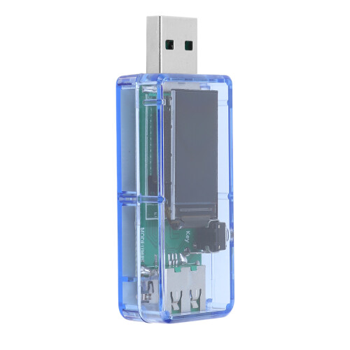 Tester USB U96, 5A, 32,5V, Schermo IPS da 12800px, Custodia Blu