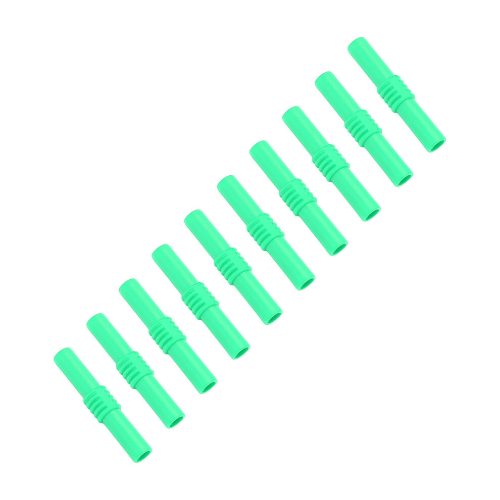 Set Of 10 Green 4Mm Insulated Banana Plug Female To Female Extension Connectors 8401376237168