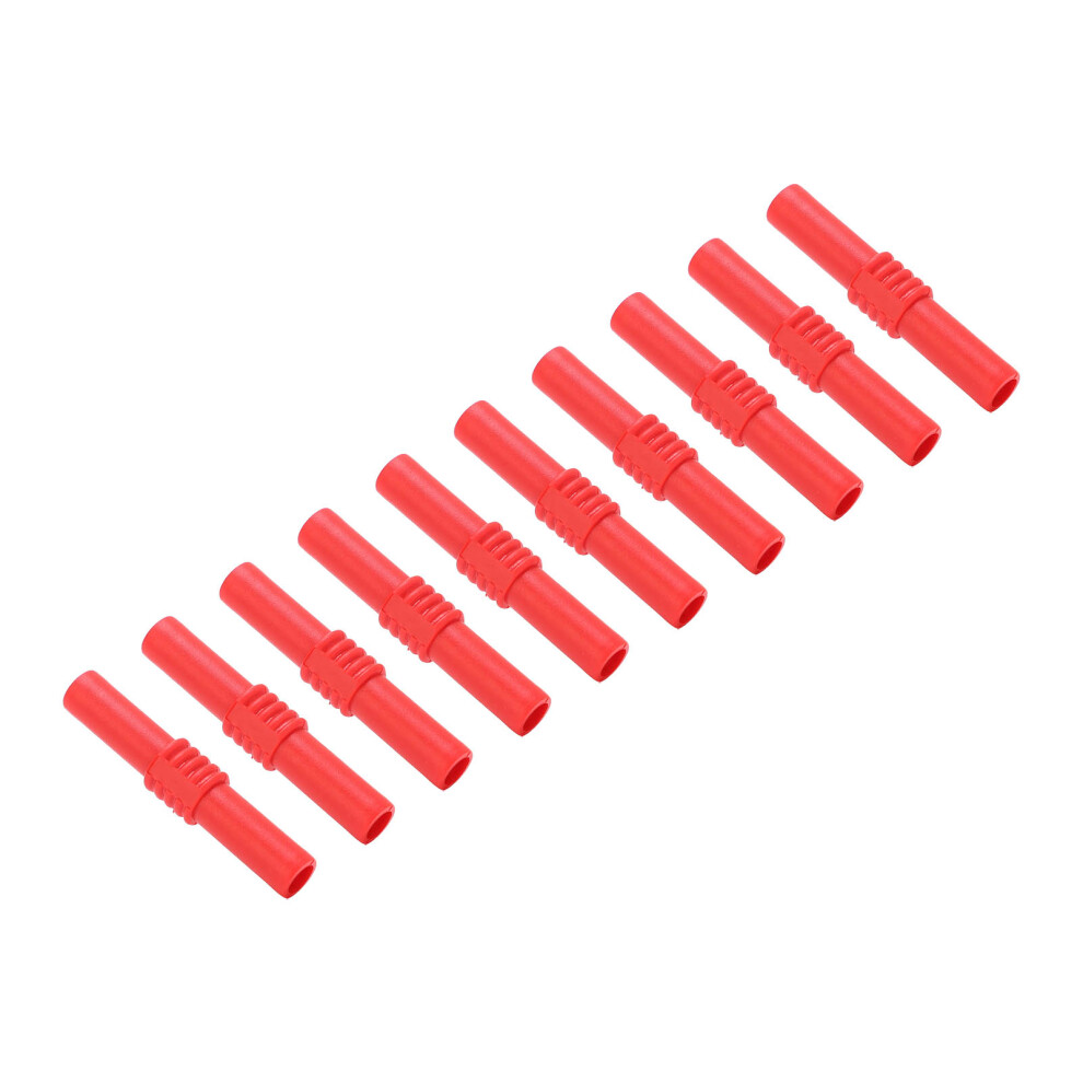 10Pcs 4Mm Red Insulated Banana Coupler Female To Female Extension Connectors 3751376238074