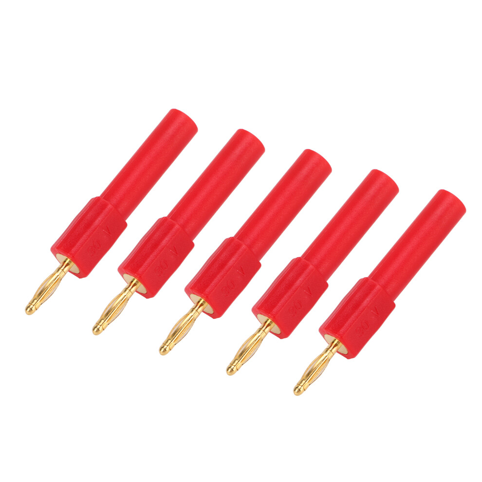 Banana Plug Conversion 5 Pcs Superior Conductivity 2Mm To 4Mm Red 3541376238835