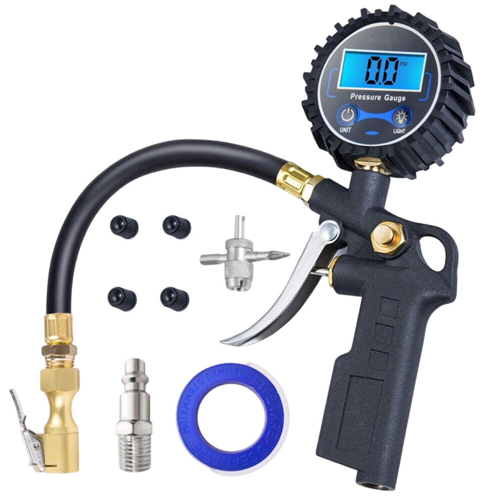 Digital Tire Pressure Gauge With Inflator, Increased Safety And Superior Construction For Heavy-Duty Tire Maintenance, 0.1 Psi Display Resolution 9358999770154