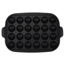 Støpejerns stekebrett, stekebrett med slippbelegg og fint håndverk, multifunksjonell bruk for grilling Takoyaki Hot Pot, uniform