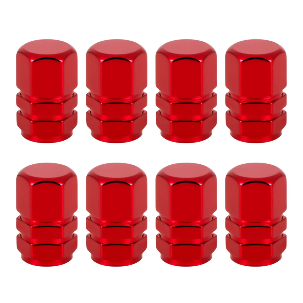8Pcs Aluminum Tire Valve Caps, Car Tyre Valve Caps, Universal Tyre Dust Caps For Car Tyres For Motorcycle Cars (Red) Red 9358999770161