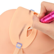 Ensemble de peau d'entraînement en silicone pour tatouage des sourcils avec bandeau en peluche