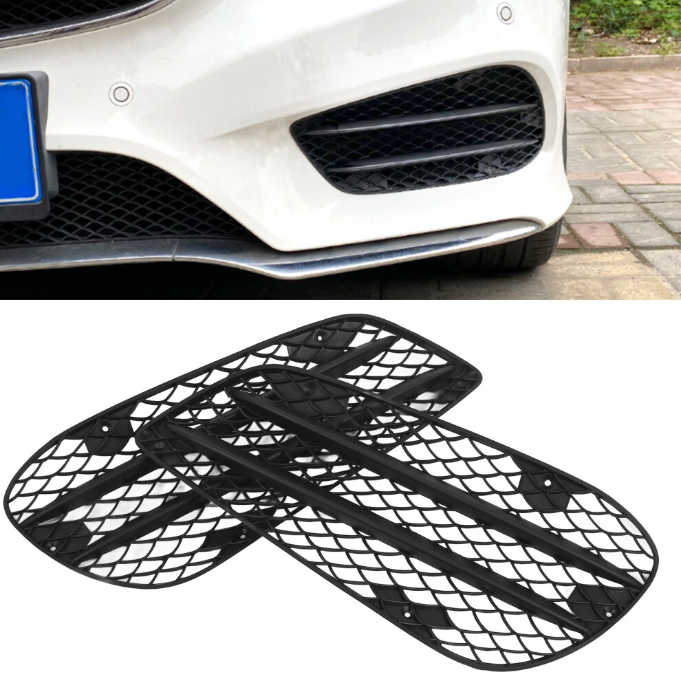 Front Bumper Fog Lamp Grille For E-Class W212 Amg-Line 2013-2015 Black 8431376240813