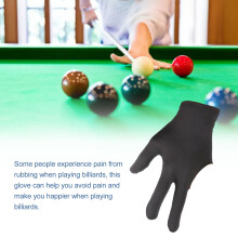 Elastische 3-Finger Billardhandschuhe Poolköscher Zubehör, Einheitsgröße, Schwarz
