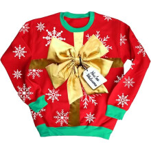 Cute Pullover Long Sleeve Top, Soft Comfortable Holiday Spirit Ugly Christmas Sweater for Girls, Festive Patterns Versatile Pullover Style,