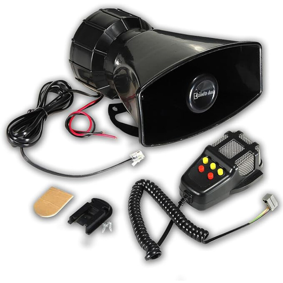 Emergency Car Siren Horn With Loud And Clear Audio, Versatility-Focused 5 Tone Sound System With Microphone Amplifier, Premium Quality Pa Speaker For 9173940740235