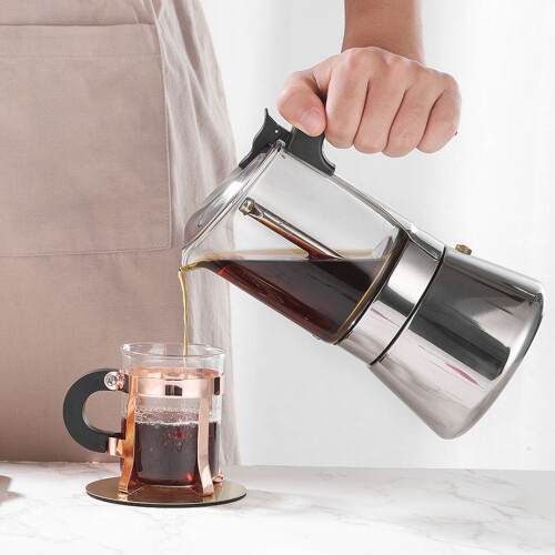 Επαγωγική κατσαρόλα Moka, Εσπρέσο με εστία και ανθεκτική στη θερμότητα λαβή, 2