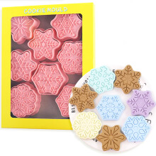 Snowflake Cookie Cutters for Baking Enthusiasts, Snowflake Cookie Cutters Cake Baking Fondant Cutter with Emboss Patterns, Plunger Stamps Multiple