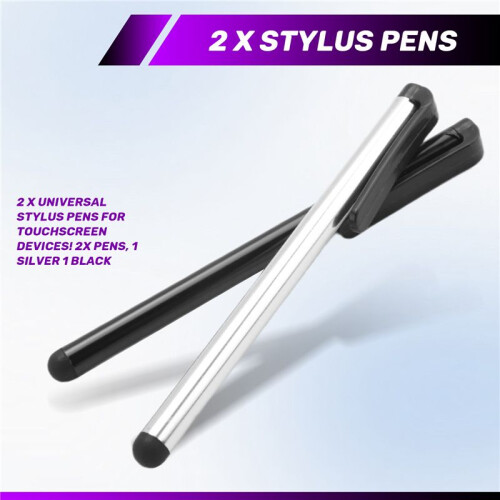 2 X Pennino stylus per /Itouch//Touchscreen dispositivo, 1 argento 1 neto 2