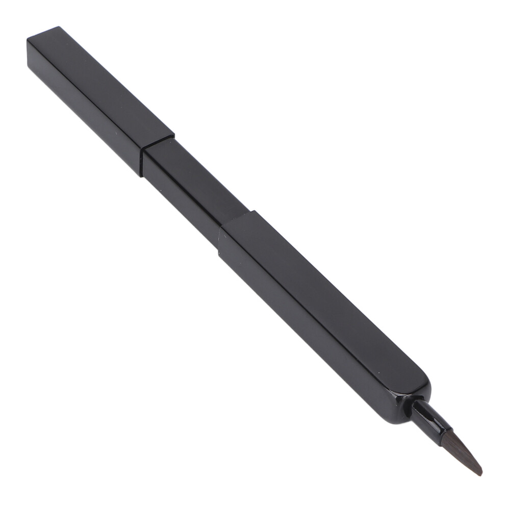 Black Portable Retractable Lip Makeup Brush With Aluminum Tube,